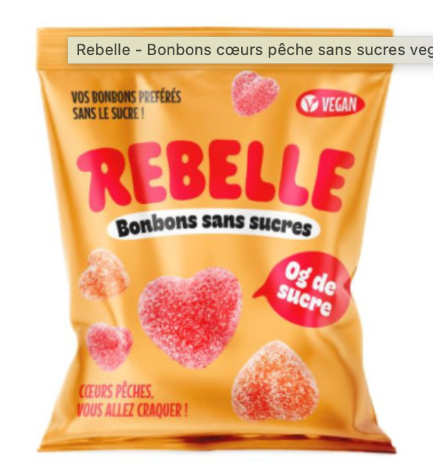 Coeur de pêche SANS SUCRE - le sachet