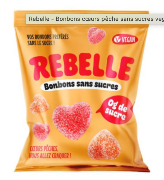 Coeur de pêche SANS SUCRE - le sachet