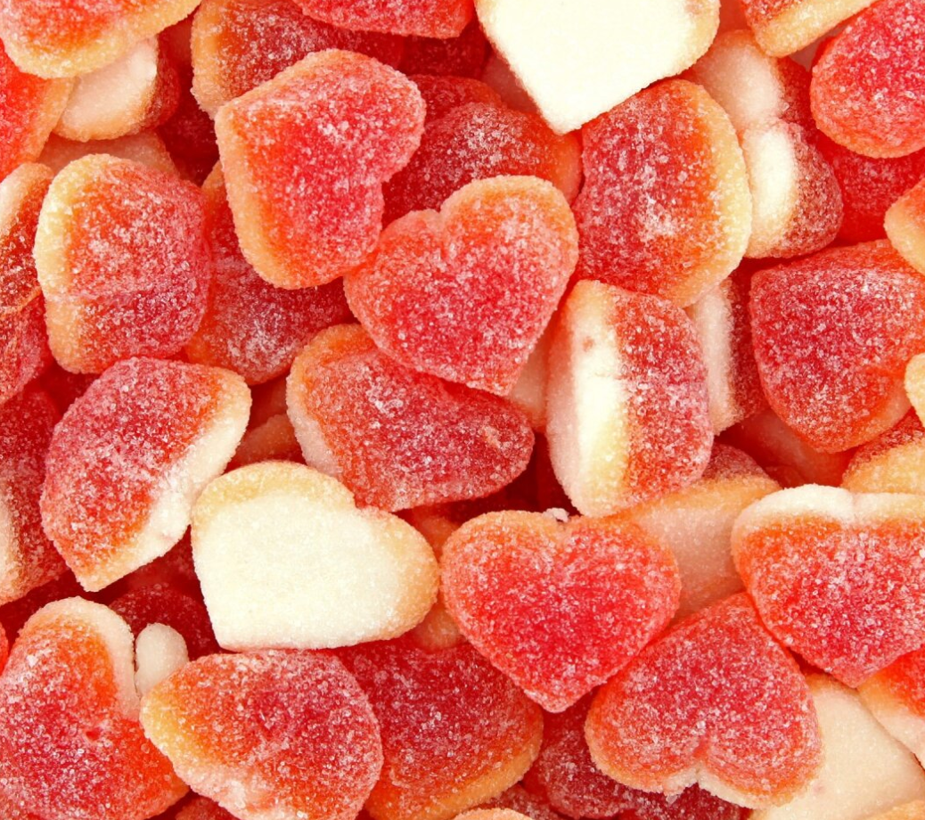 Bonbon coeur fourré à la pêche - 100 g